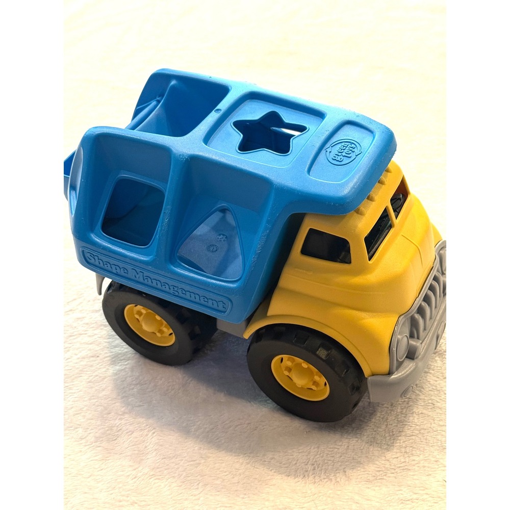 Green Toys Shape Sorter Truck Blue Yellow Recycled Plastic Made in USA No Shapes